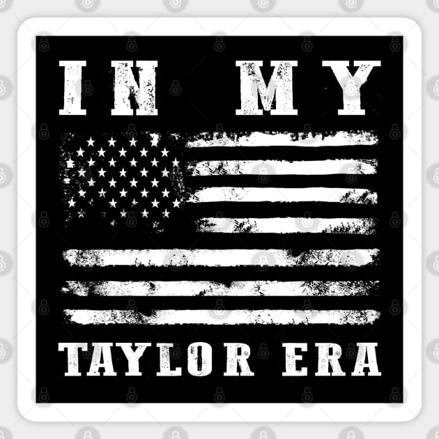 Distressed American Flag In My Taylor Eras Legend Sticker by Symmetry Stunning Portrait